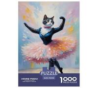 Paris Dancing Cat Jigsaw Puzzles for Adults Interesting Puzzles 1000 Piece Educational Games for Adults Gifts 70x50cm/1000pcs