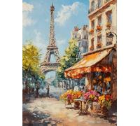 Paris Diamond Art Kits Adults 5D Diamond Painting Small Town Gem Art Adult Crafts DIY Full Drill Crystal Pictures 40x50 cm, Diamonds Cross Stitch Embroidery for Home Wall Decor Gifts for Women yc-179