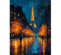 Paris Diamond Painting Kits for Adults, Pattern Eiffel Tower Diamond Art 5D DIY Full Square Drill Gem Crystal Art Kits Crafts for Adults, Room Decor, Bedroom Decor, Gifts for Women 12x16inch -yym25761