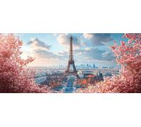Paris Diamond Pinting Eiffel Tower Diamond Art Kits Adults, Crystal Gem Art 5D DIY Round Full Drill Crystal Rhinestone Embroidery Cross Stitch Hobbies for Adults Women, Home Decor 70x140cm -hjw260415
