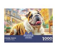 Paris Dog 1000-Piece Jigsaws Puzzles Bulldog Lying Challenging Puzzle Games for People with Stress And Anxiety 38x26cm/1000pcs