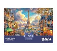 Paris Dream Impossible Hard Challenging 1000 Pc Jigsaw Puzzle - Paris Eiffel Tower Sunset Recycled Paper for Home Wall Decor70x50cm/1000pcs