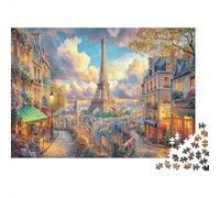 Paris Dream Thick Paper Eiffel Tower in Paris Street at Sunset Jigsaw Puzzle Bundle for Seniors Brain Training Secret Santa Gift 70x50cm/1000pcs