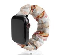 Paris E-iffel Tower Coffee Fashion Scrunchie Watch Strap Compatible with IWatch Series 1 2 3 4 5 6 Elastic Replacement Band