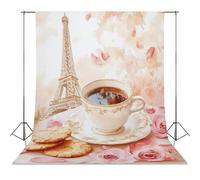 Paris E-iffel Tower Coffee Personalised Backdrop Background Foldable Photography Cloth Funny Photo Tabletop Backdrops