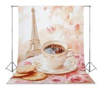 Paris E-iffel Tower Coffee Personalised Backdrop Background Foldable Photography Cloth Funny Photo Tabletop Backdrops