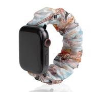 Paris E-iffel Tower Watercolor Fashion Scrunchie Watch Strap Compatible with IWatch Series 1 2 3 4 5 6 Elastic Replacement Band