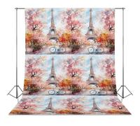 Paris E-iffel Tower Watercolor Personalised Backdrop Background Foldable Photography Cloth Funny Photo Tabletop Backdrops