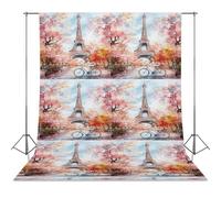 Paris E-iffel Tower Watercolor Personalised Backdrop Background Foldable Photography Cloth Funny Photo Tabletop Backdrops