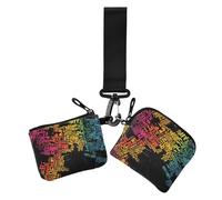 Paris Earth Countries Vivid Color Dual Coin Purse Credit Card Holder Wallet Minimalist Money Organizers with Zipper Pocket for Woman 2 Packs, paris earth countries vivid color, One Size, Casual