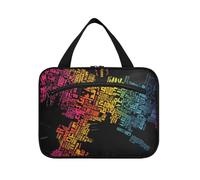 Paris Earth Countries Vivid Color Hanging Travel Hanging Toiletry Bag with Hook, Designer Portable Bag for toiletries for Ladies Bathroom kit de para Mujer L