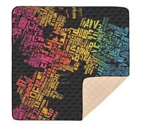 Paris Earth Countries Vivid Color Large Stylish Baby Activity Play Mat for Indoor Outdoor Cozy Breathable Tummy Time Mat for Baby Toddler Infant, 50'' x 50''