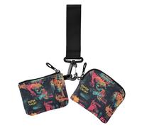 Paris Earth Countries Vivid Color Women's Card Cases Change Holder Thin Flat Key Chain Wallet Change Purse with Zipper Pocket for Lady 2 Packs, paris earth countries vivid color, One Size, Casual