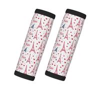 Paris Eiffel Pink Print Luggage Handle Wraps for Suitcase, Soft Travel Luggage Handle Cover Tags Identifiers for Suitcases