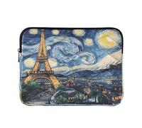 Paris Eiffel Towel Starry Night Laptop and Tablet Bag, Quilted 15.6 Laptop Case for Women