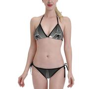 Paris Eiffel Tower and Cloud Minimalist Women s Bikini Set Quick-Dry Swimwear Adjustable Support & Zero Water Retention Beach Pool Essential Black