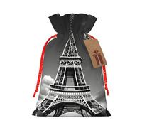 Paris Eiffel Tower And Cloud Print Gift Drawstring Bags Reusable Holiday Party Favors Treats Accessories Or Keepsakes