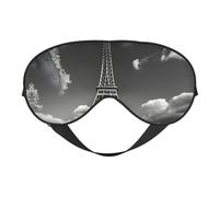 Paris Eiffel Tower and Cloud Print Soft Eye Mask with Adjustable Strap Sleep Shade Cover for Airplane Travel Nap