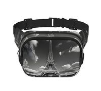 Paris Eiffel Tower and Cloud Zipper Fanny Pack, Crossbody Bags with Adjustable Strap for Jogging, Cycling