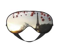 Paris Eiffel Tower and Sunset Print Sleep Mask Eye Masks Blindfold Eye Cover Eyeshade for Night Sleeping Travel Airplane Ues