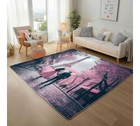Paris Eiffel Tower Area Rug 60x110cm Washable Living Room Rug Non-slip Soft Carpet Short Pile Faux Wool Modern Romantic Street Scene Art Floor Mats for Bedroom Home Office Kitchen Decor
