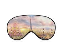 Paris Eiffel Tower Art Sleep Mask Night Cover Eye for Women Men BlockLight for Airplane Travel Nap Adjustable Strap