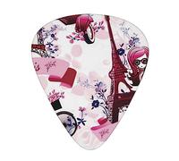 Paris Eiffel Tower Bicycle Printed Triangle Guitar Picks 12 Pcs Novelty Guitar Plectrums for Bass, Electric, Acoustic Guitar