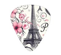 Paris-Eiffel-Tower-Bike 12 Pack Guitar Picks With 3 Thicknesses And Storage Box, Abs Plectrums For Electric Bass Guitar Players