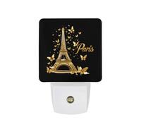Paris Eiffel Tower Cute LED Night Light Plug Into Wall Lamp with Smart Sensor for Bathroom Bedroom Bedside