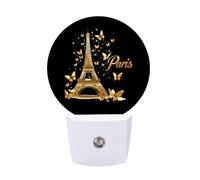 Paris Eiffel Tower Cute LED Night Light Plug Into Wall Lamp with Smart Sensor for Bathroom Bedroom Bedside