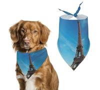 Paris Eiffel Tower Dog Bandana Pet Scarf for Small Medium Large Dogs Triangle Bibs Photo Prop Gift