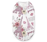 Paris Eiffel Tower Dog Shirts Summer Pet T-Shirts Soft Sleeveless Tank Top Pet Clothes for Small Puppy and Cats