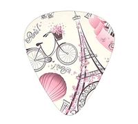 Paris Eiffel Tower Flower Guitar Plectrums 12 Pieces Set =>> Comfortable In The Hand With Smooth Edges Three Thicknesses To Match
