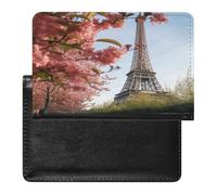 Paris Eiffel Tower Flower Passport Holder for Travel PU Leather Passport Covers Case Card Slot Ultra Slim Passports Wallet