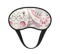 Paris Eiffel Tower Flower Print Blackout Sleep Mask - Contoured Cup Eye Cover, Perfect for Travel, Meditation, and Nighttime Use