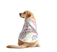 Paris Eiffel Tower Flower Print Dog Vest, Soft Breathable Pet Shirt Clothes Sleeveless Fashion Apparel For Medium Large Breeds