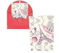 Paris Eiffel Tower Flower Print Thank You Cards Greeting Cards With Envelopes Blank Note Cards 10x15 cm Perfect for Thank Yous Invitations