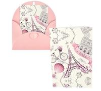 Paris Eiffel Tower Flower Print Thank You Cards Greeting Cards With Envelopes Blank Note Cards 10x15 cm Perfect for Thank Yous Invitations