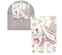 Paris Eiffel Tower Flower Print Thank You Cards Greeting Cards With Envelopes Blank Note Cards 10x15 cm Perfect for Thank Yous Invitations