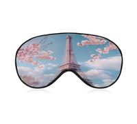 Paris Eiffel Tower Flower Sleep Mask Soft Eye Mask Eye Cover Eyeshade Blindfold with Adjustable Strap