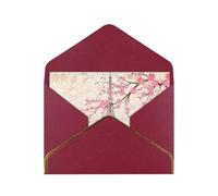 Paris Eiffel Tower Flowers Blooming Greetings Romantic Card With Envelopes, Send To A Close Friend,Phnom Penh Pearl Paper Greeting Card