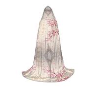Paris Eiffel Tower Flowers Blooming Hooded Cape For Teenagers Witch Vampire Cosplay Party Halloween Christmas Printed Long Cloak