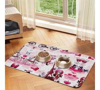 Paris Eiffel Tower France Absorbent Leather Pet Tablecloth Non-Slip Dining Pad For Puppy Kitten Food Water Bowls
