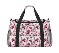 Paris Eiffel Tower France Full Print Travel Duffle Bag with Adjustable Shoulder Strap,Large Capacity Twill Polyester Crossbody Bag for Gym,Weekend Trips Outdoor Activities