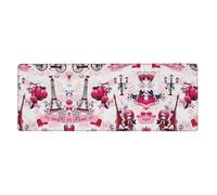 Paris Eiffel Tower France Gaming Desk Mat, Wide Surface Desk Pad for Keyboard, Mouse and Improved Gaming Stability