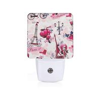 Paris Eiffel Tower France Led Night Light Plug in, Modern Nightlight Dusk to Dawn Sensor Wall Night Lights for Hallway Bedroom Stairway