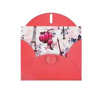 Paris Eiffel Tower France Print Blank Cards and Envelopes 5" x 6" for Wedding Birthday Invitations and All Occasions