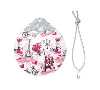 Paris Eiffel Tower France Print Christmas Metal buckle Glass round pendant Ornaments, 2025 Xmas Tree Decoration