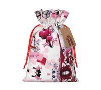 Paris Eiffel Tower France Print Drawstring Pouches For Gifts,Reusable Fabric Gift Bags,For Holiday And Party Presents