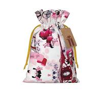 Paris Eiffel Tower France Print Drawstring Pouches For Gifts,Reusable Fabric Gift Bags,For Holiday And Party Presents
